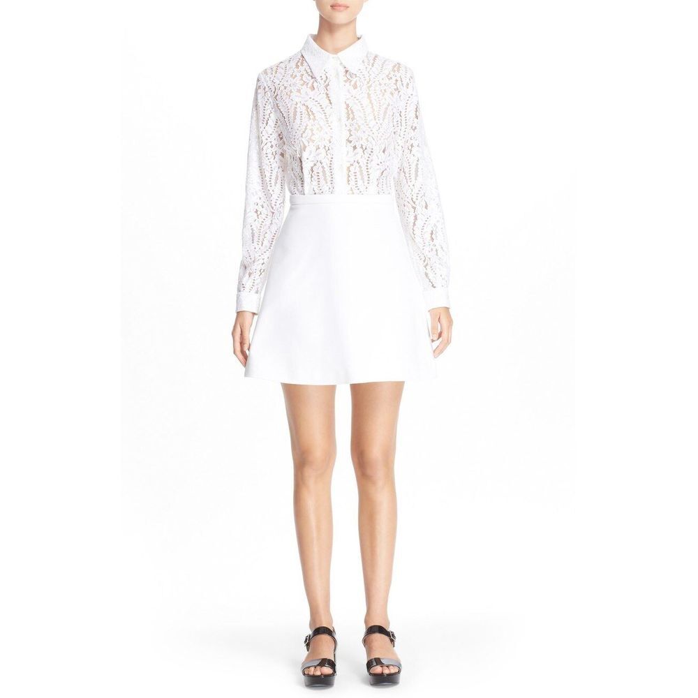 NEW‎ $795+ N°21 'Alice' Lace Bodice Dress White [SZ 44 ] #N511